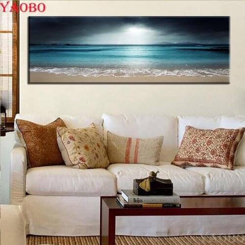 5D DIY Diamond Painting Beautiful Seaview Landscape Diamond Embroidery 3d Picture of rhinestone mosaic diamond art home decor