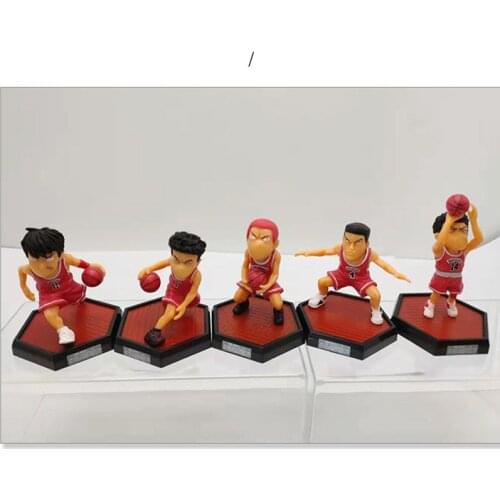 8cm 5pcs/set Slam Dunk Rukawa Kaede Hanamichi Sakuragi Figure PVC Model Toy Doll Anime Basketball Player Figurine