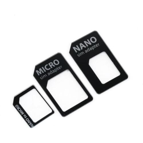 SIM MICROSIM Adaptor Adapter 3 in 1 for Nano SIM to Micro Standard for Apple for iPhone 5 5g 5th