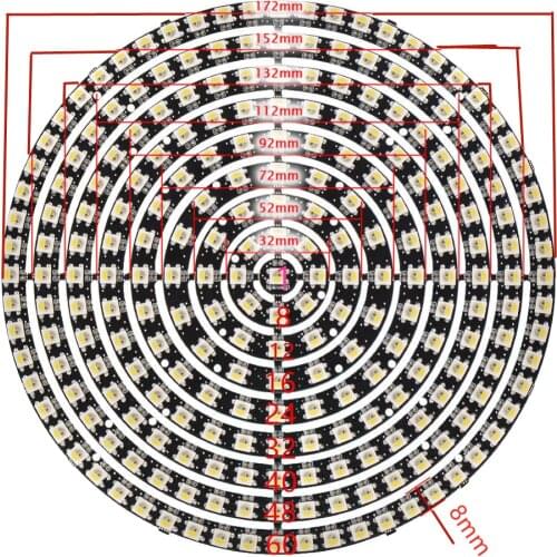 Fast shipping Mokungit 93 241 Bits LEDs SK6812 RGBW RGBWW SMD 2700-6500K LED Ring Light with Integrated Module 5V