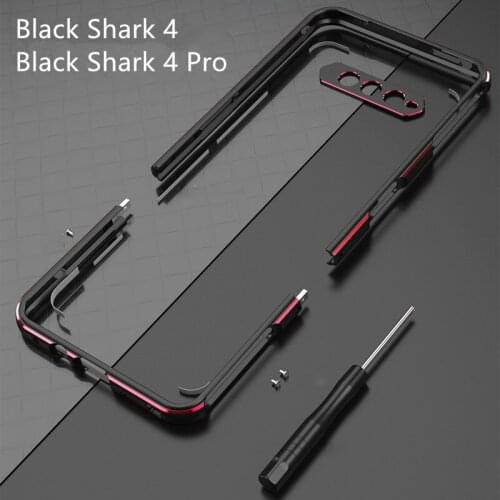 For Black Shark 4 Case Metal Frame Double Color Aluminum Bumper Protect Cover for BlackShark 4 Black Shark 4 Pro Case