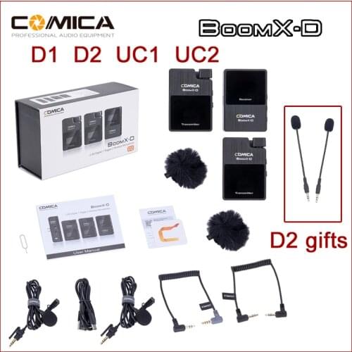 Comica BoomX-D D1 D2 UC1 UC2 MI1 MI2 Wireless Microphone For Smartphone Cellphone Mic Receiver Video Digital Transmitter Kit