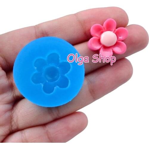 HYL338 16.6mm x 19.0mm Flower Silicone Mold Fondant Cake Decoration Candy Resin Clay Earrings Necklace Craft Soap Candle