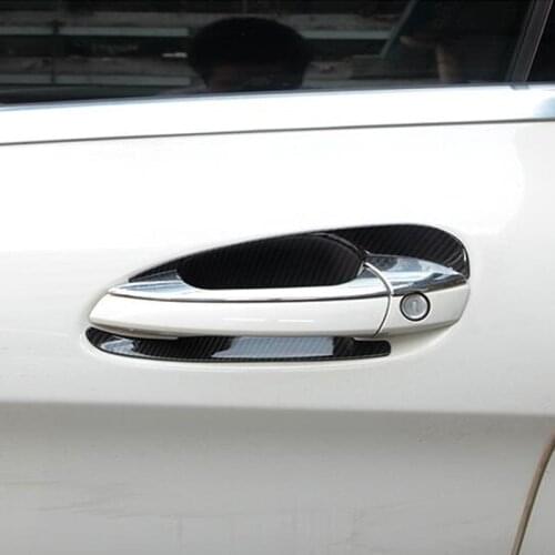 Carbon Fiber Style Exterior Door Bowl Decoration Decals 4pcs For Mercedes Benz ML GL GLE GLS GLK X204 C Class W204 ABS