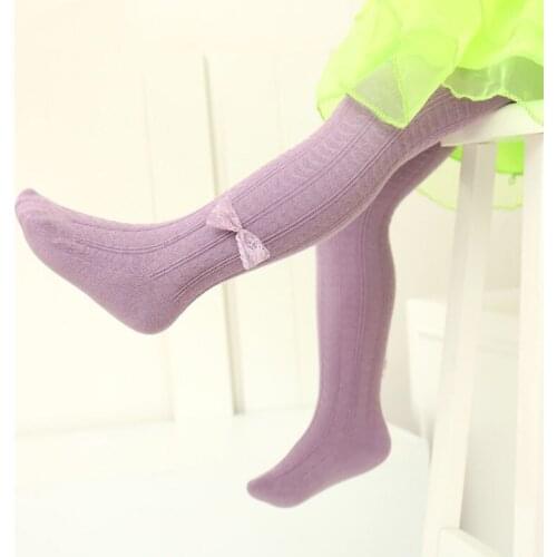 Baby Newborn Girl/Boy Knitted Cotton Warm Bow Tights Solid Kids Pantyhose Baby Dancimg stocking wf