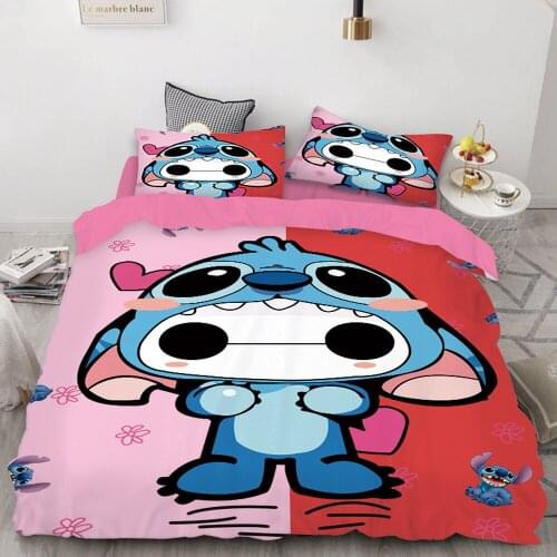 Disney Lilo & Stitch Bedding Set 3D Cartoons Duvet Cover Kids Children Boys Girls Bedspread Home Textile Bedroom Home Decoration