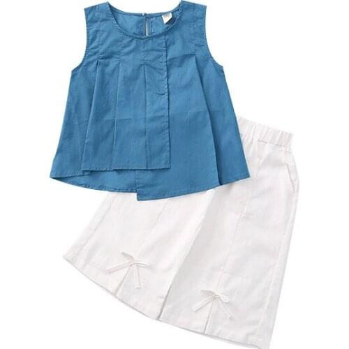 Girls' Clothing Suits Summer Girls' Clothing Suits Sleeveless Tops + Shorts 2 Sets of Childrens Girls' Clothes
