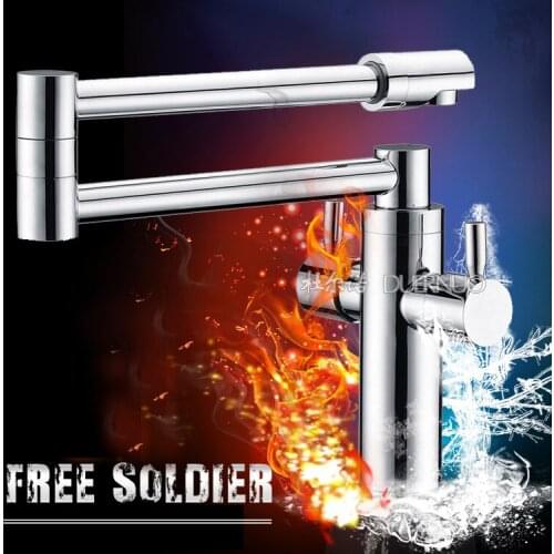 Brass Vegetables basin folding full copper hot and cold mixer taps sink rotating retractable lengthen torneira torneiras