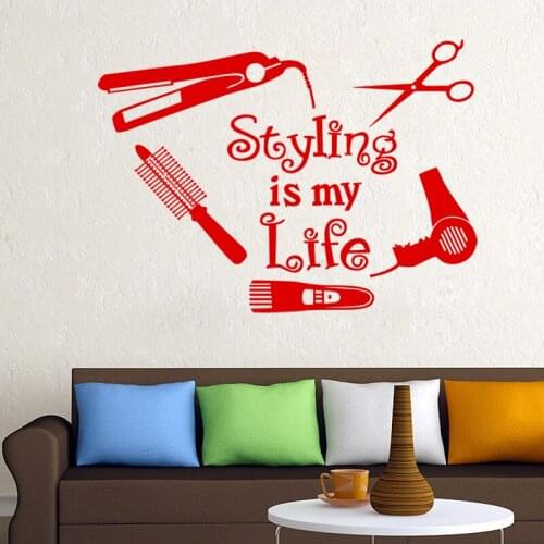 Hair Salon Wall Decal Beauty Salon Scissor Sticker Barber Shop Vinyl Wall Decals Decor Mural Hairdresser Glass Window Sticker