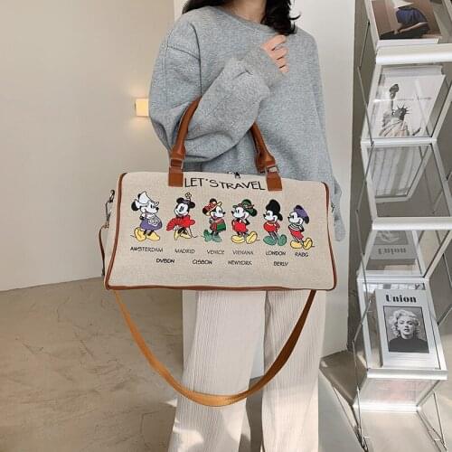 Disney 2021 New Large-capacity Business Travel Bag Popular This Year Mickey Pattern Handbags Ladies Gym Bags Weekend Bag