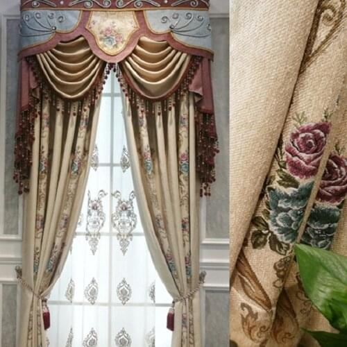 New Jacquard Classical Curtain Luxury European-style High-end Printed Curtain Finished Product Curtains for Living Room Bedroom