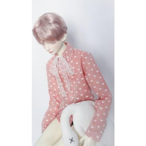 BJD doll clothes love cute shirt (with lace) top in pink suitable for 1/4 1/3 SD MSD SSDF tert doll accessories