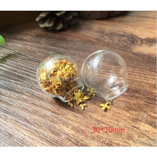 Wholesale 100pcs 30*20mm DIY Glass Bulb Glass Dome Cover Vial pendants, glass globes( only glass bulb 30mm ball 20mm bottle neck