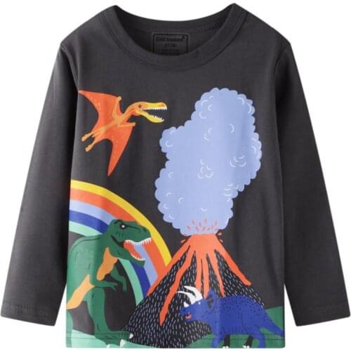 Autumn Childrens Clothing T-shirt New Boy And Girl Long-sleeved T-shirt Cotton Cartoon Animal Baby Tops