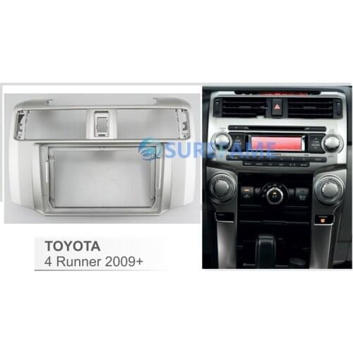 9 inch Car Fascia Radio Panel for TOYOTA 4Runner 2009+ Dash Kit Install Facia Console Bezel 9inch Plate Cover Adapter Trim