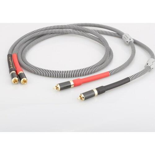 Pair Silver Plated Stereo RCA TO RCA Phono Interconnect Cable Male to male Audio Cable HIFI
