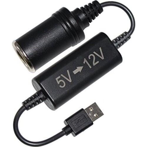 Boost Converter Adapter Wired 5V USB Port To 12V Car Cigarette Lighter Socket Power Cord Transformer Cables New