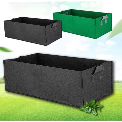 Rectangle Planting Grow Bags Garden Non-woven Planting Bed Pot Container Planter with Handle for Tree Herb Flower Plant