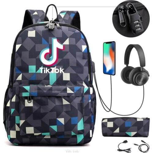 TIK TOK Backpack Korean casual The capacity School bags for students Pure color Womens Travel Daily Mochilas
