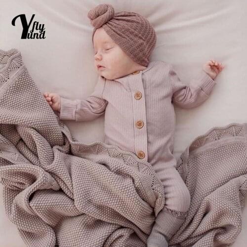 Yundfly Comfortable Breathable Knitting Wool Caps Solid Color Knotted Baby Girls Turban Hat Children Headwear Hair Accessories