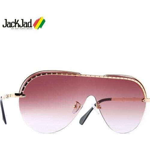 JackJad 2020 Fashion Cool Pilot Style Gradient Sunglasses Women Vintage Rivets Spike Brand Design Sun Glasses Oculos De Sol 7050