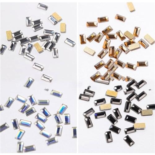 Strass Nail Crystal Flat Backs No Hotfix Rhinestones crystals Elongated rectangle cristal nail art Crystal stickers designe