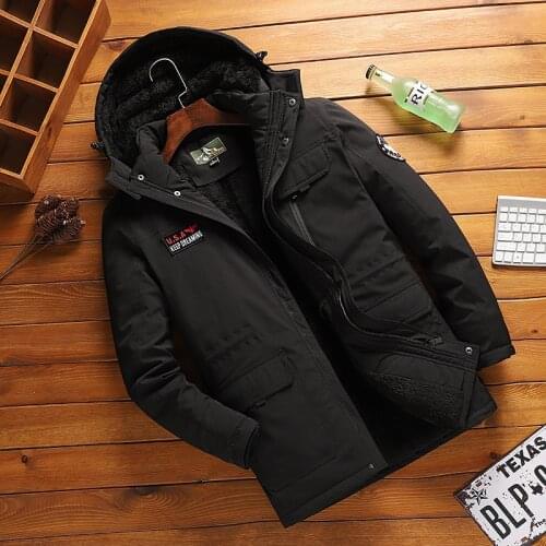 Outdoor MenS Wear Winter Fashion Casual Plus Velvet Padded Warm Plus-size Cotton-padded Clothes Coat