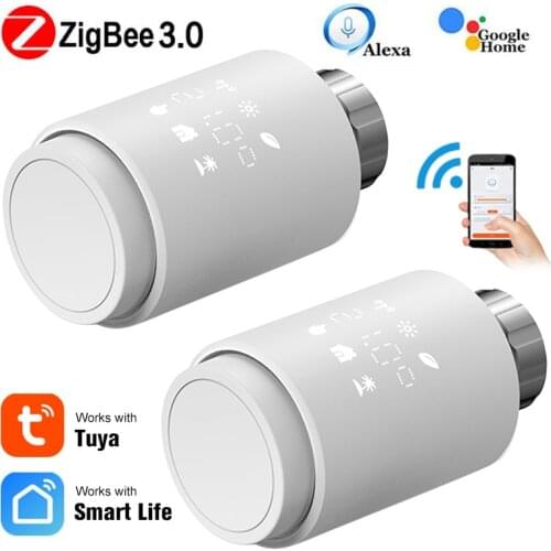 ZigBee 3.0 Smart Thermostat Tuya Radiator Actuator Valve Programmable TRV Temperature Controller Work With Alexa Google Home