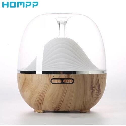 600ml Wood Grain Essential Oil Diffusor Home Humidifier Colorful Spray Machine USB Car Humidifier Atomizer Portable Household