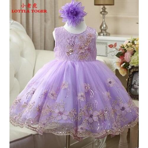 High quality sequins flower girl clothes gold silk embroidered lace princess bow wedding dress maid of honor dress costume