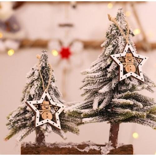 High Quality Christmas Tree Hanging Ornaments Hollow Decor Snowman Elk Star Round Gifts Reusable Decoration