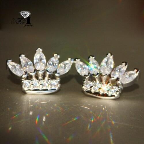 YaYI Jewelry Fashion Princess Cut White Natural Cubic Zirconia Silver Color Wedding Party Lover Wear Ear Stud Precious Earrings