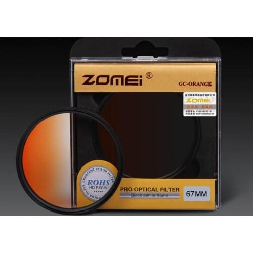 Zomei 52mm 55mm 58mm 62mm 67mm 72mm 77mm 82mm GND Filter Orange Graduated Neutral Density Filter for Canon Nikon Camera lens