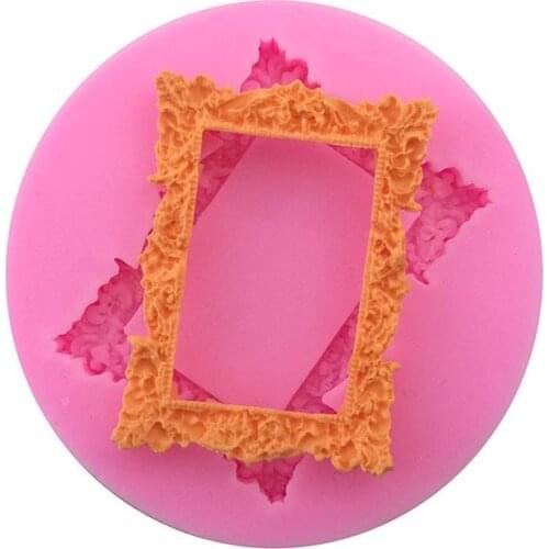 1 Pc Vintage Rectangle Photo Frame Silicone Sugarcraft Chocolate Mold Fondant Cake Mould Decorating Tools Pastry Baking Tools
