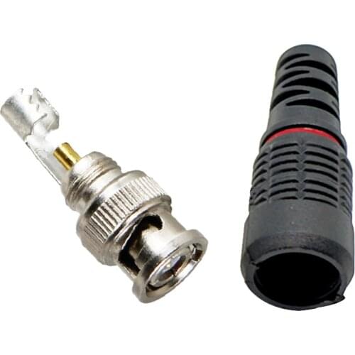 10pcs BNC Male Plug Pin Solderless Straight Angle Video Adapter BNC Connector for CCTV Surveillance Camera Home Security System