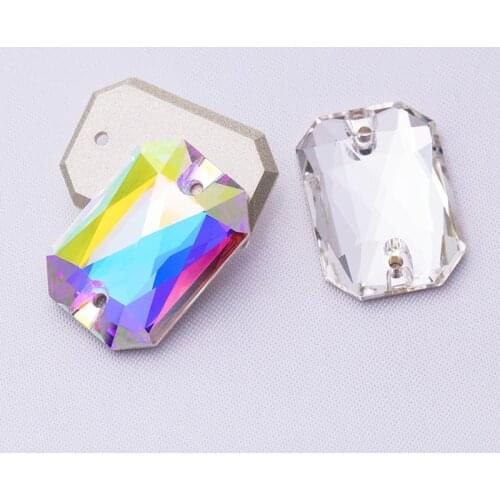 10pcs Crystal Sew On K9 Glass Rhinestones Flat Backs Octagon Shape Garment Craft Stones Diamond For Decoration Or DIY Clothing