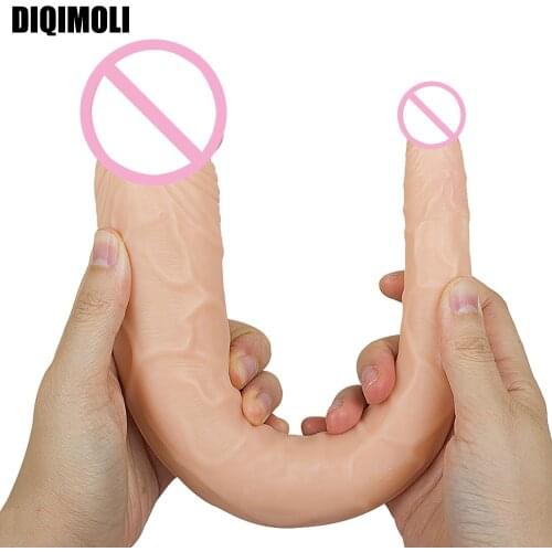 14.17 Inch Super Long Double Dildos Huge Double Glans Penis Soft Phallus Double Penetration Vagina and Anus Sex Toys for Women
