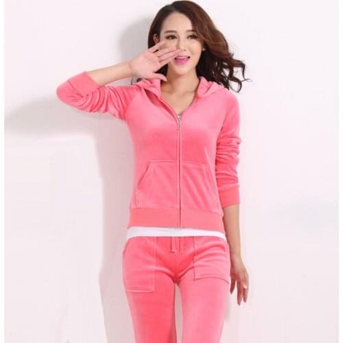 2021 Spring Autumn Casual Outfit Soft Velour Pure Color Long Sleeve Top Women Blouse Pants Tracksuit Sports 2 Pieces Sets S-3XL