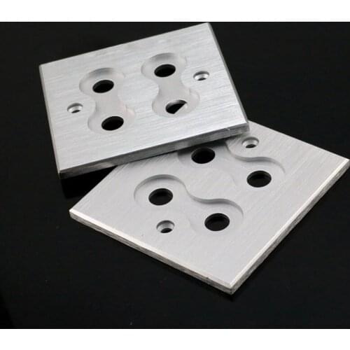 5mm Thick Aluminum Alloy 4 Bit/2 Position Wall Plug Panel Connector Terminal Post Panel Lotus Socket Universal Type