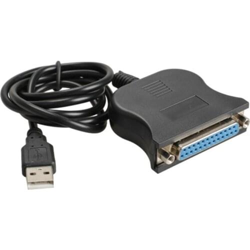 USB To 25 Pin DB25 Female IEEE 1284 Parallel Printer LPT Adapter Print Converter Cable Parallel Interface Communication
