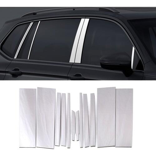 For Volkswagen VW Tiguan MK2 2017-2019 Accessories Chrome Window Pillar Strip Cover Trim Stainless Steel Center Pillars Sticker