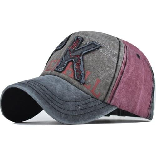 New Washed Cotton Baseball Cap For Men Embroidery P K Letter Casquette Streetwear Snapback Women Spring Hat Fashion Accessories