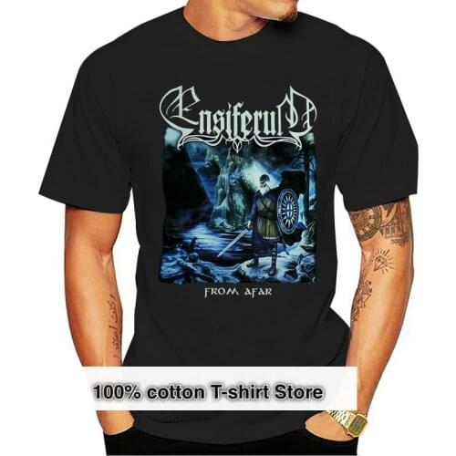 Ensiferum From Afar Black T-Shirt Loose Size Top Ajax Tee Shirt