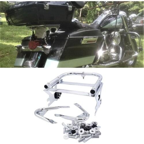 Chrome Two Up Tour Pack Pak Mounting Luggage Rack Quick-Deatach ＆ Docking Hardware Kit For Harley Touring 1997-2008