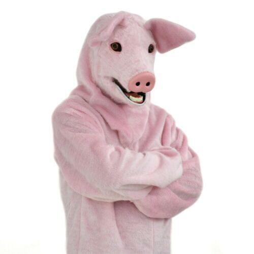 Pink Pig Mascot Costume Fursuit Party Game Animal Fancy Dress Cosplay Halloween Advertising Adults Size Parade Lifelike Outfits