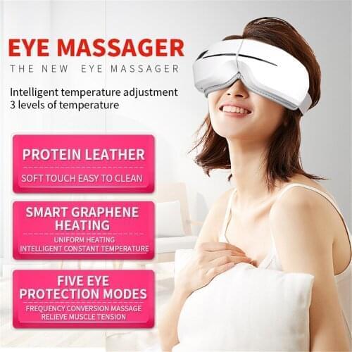 4D Airbag Vibration Eye Massager Electric Bluetooth Eye Care Device Fatigue Relieve Hot Compress Massager Eye Mask For Sleeping
