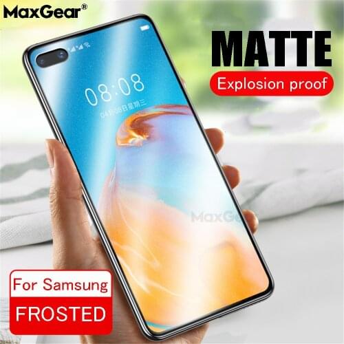 Matte Tempered Glass For Samsung A52 A72 A32 A42 A12 A21 A50 A70 A30S S20FE S21 Plus Note 20 10 Screen Protector No Fingerprint