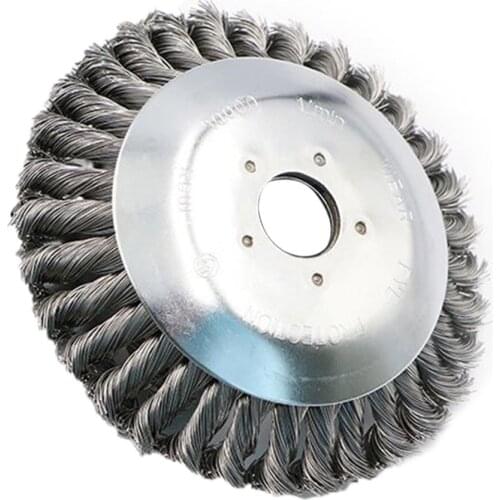 8 Inch Derusting Weeding Wheel Lawn Mower Wire Weeding Brush Remove Moss And Dirt Steel Wire Grass Trimmer Head