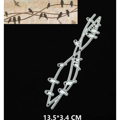 2021 New Little Bird Branch Cutting Dies DIY Scrapbooking Embossing Paper Photo Frame Stamps Crafts Template Mould Stencils