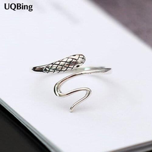 New Arrival Retro 925 Sterling Silver Snake Ring For Women Jewelry Finger Adjustable Rings